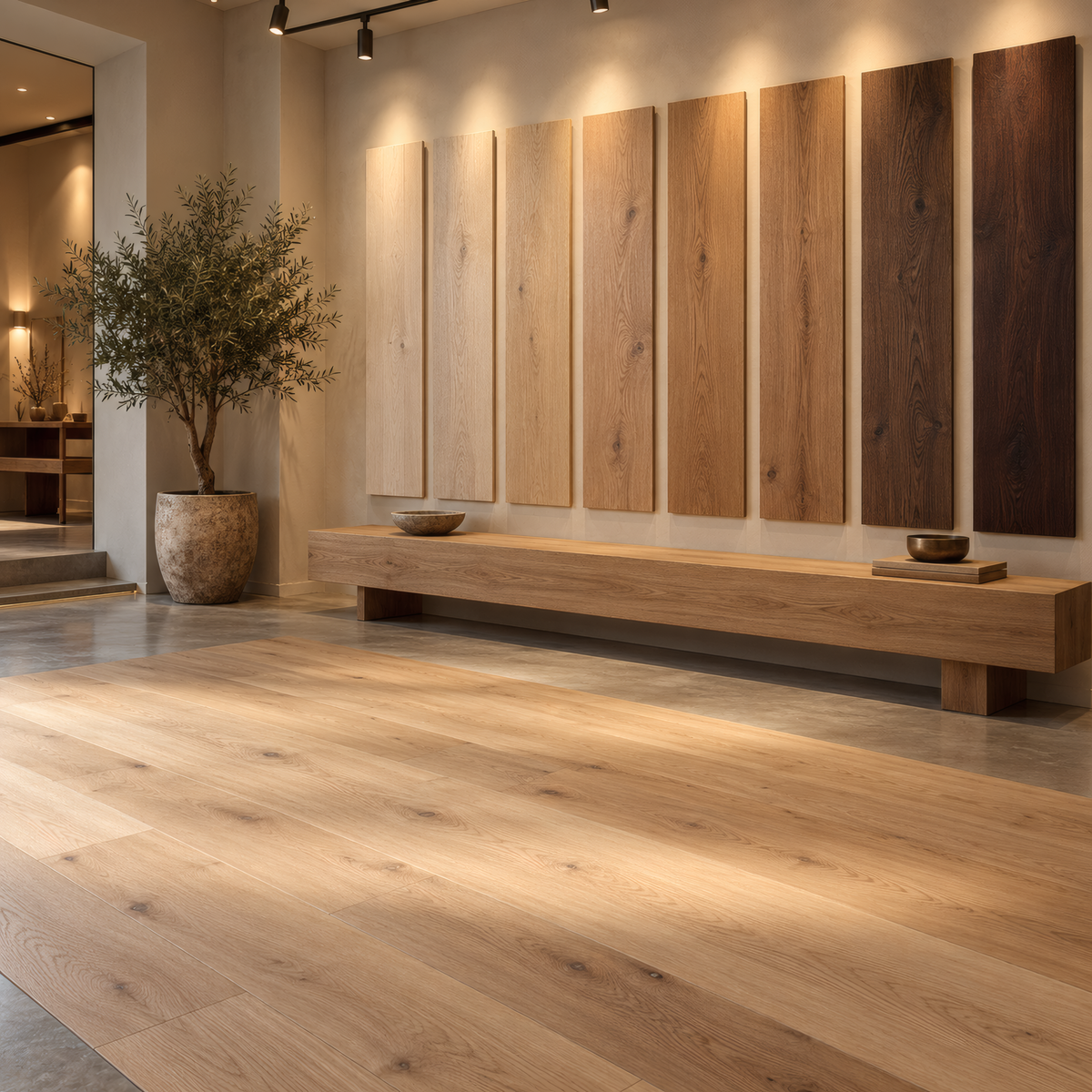 Flooring planks on display in the Floors by Mony showroom