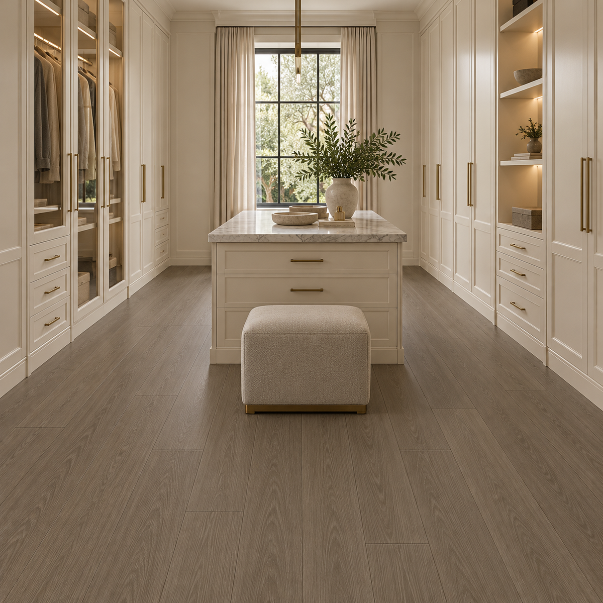 Palo Alto luxury vinyl plank installed in a dressing room