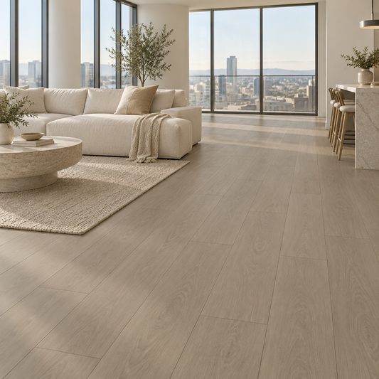 San Jose luxury vinyl plank installed in an open-plan condo