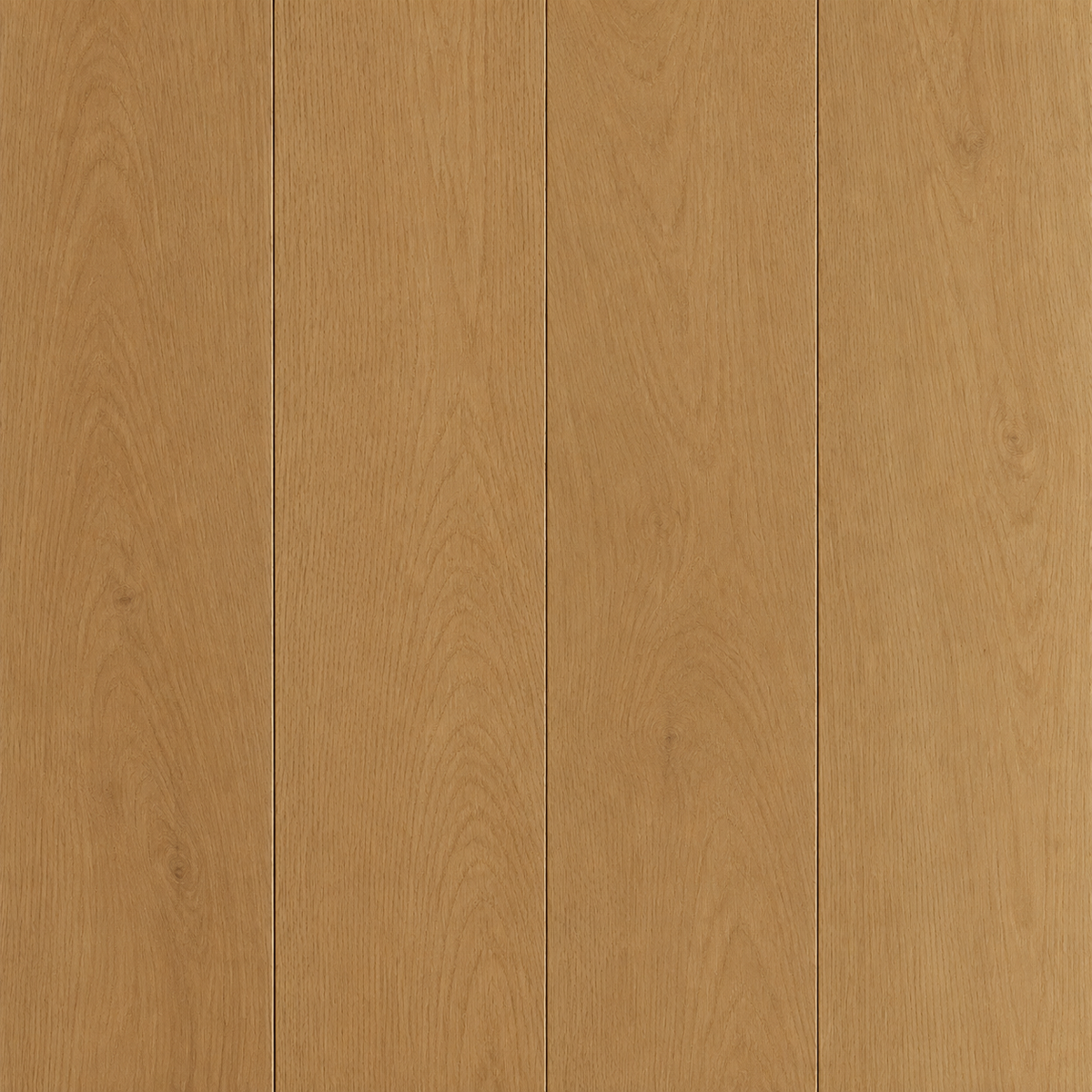 Brown engineered hardwood planks, top view