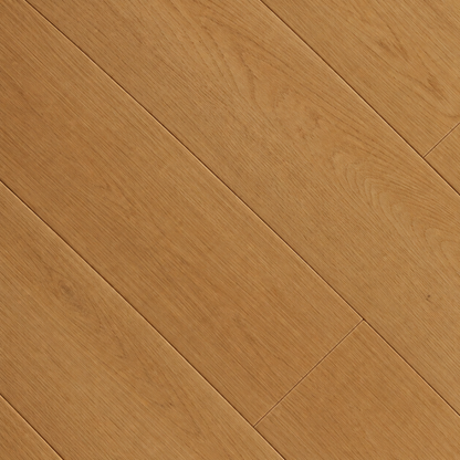 Brown engineered hardwood grain and finish close-up