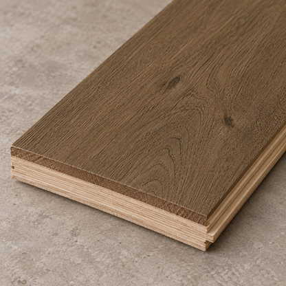 Camel engineered hardwood plank construction