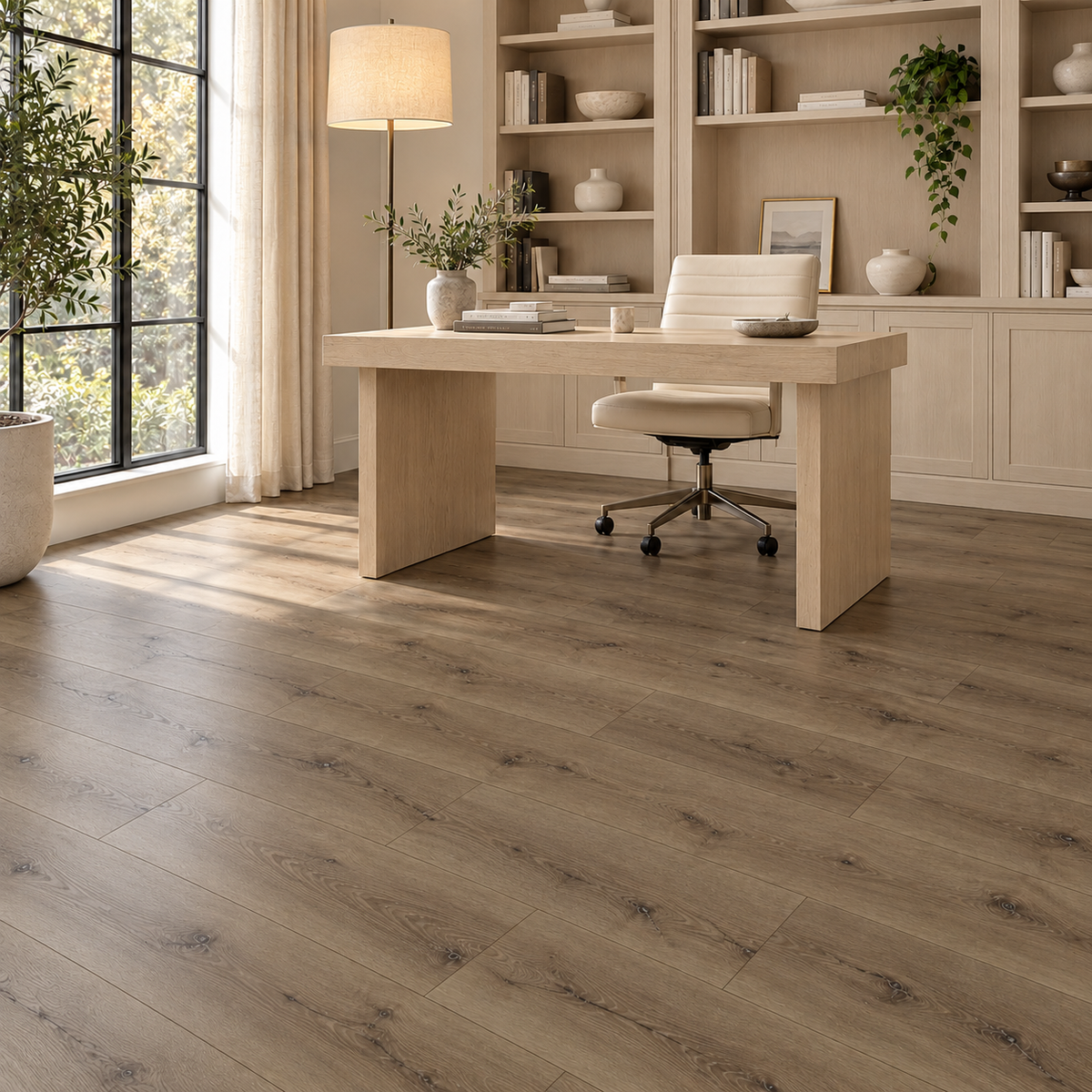 Cannes luxury vinyl plank installed in a home office