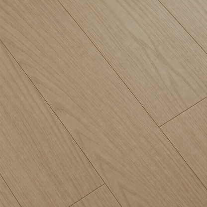 Cream engineered hardwood grain and finish close-up