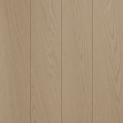Cream engineered hardwood planks, top view