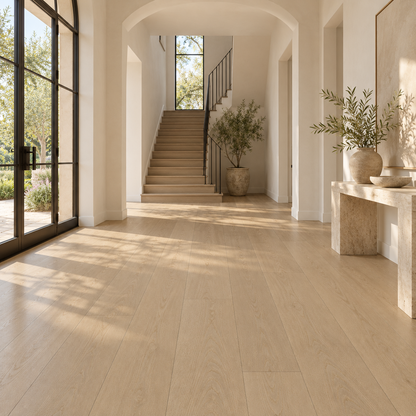 Harvard engineered hardwood installed in an entry foyer