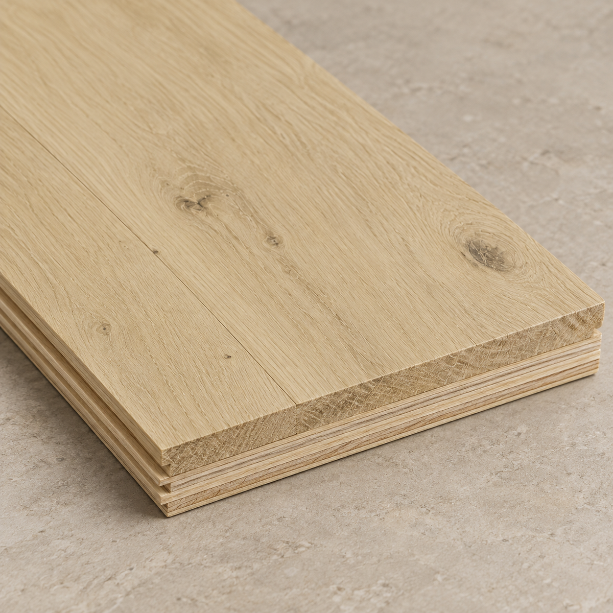 Milky engineered hardwood plank construction