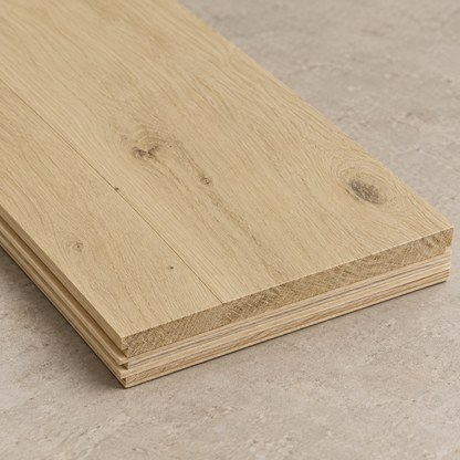 Milky engineered hardwood plank construction