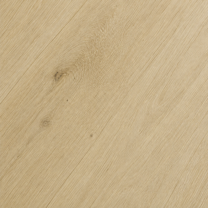 Milky engineered hardwood grain and finish close-up