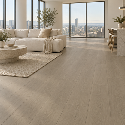 San Jose luxury vinyl plank installed in an open-plan condo
