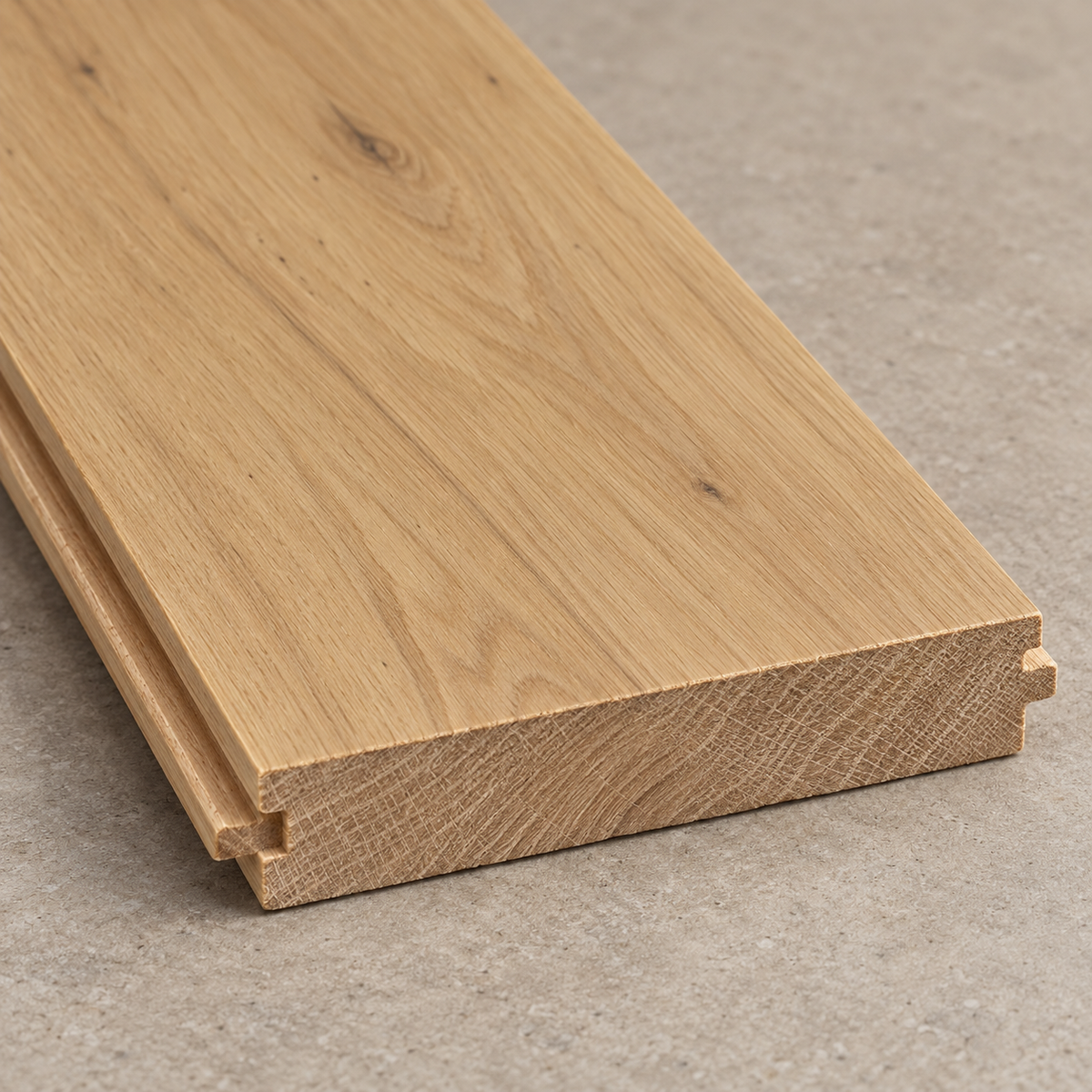Vernal solid white oak plank construction