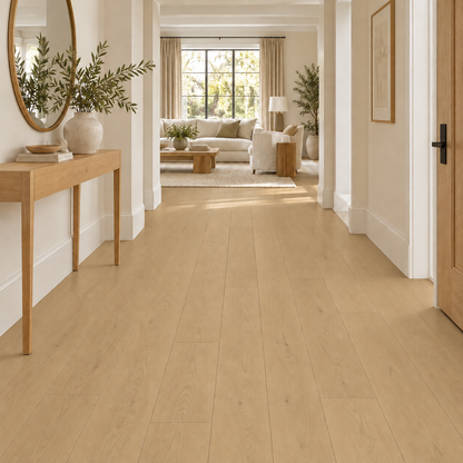 Yale engineered hardwood installed in an entry hallway